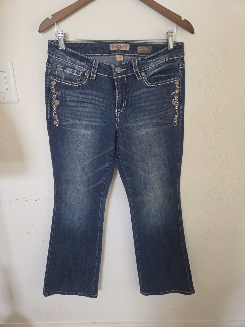 Nine West Vintage America Embellished Bootcut Jeans Petite 8P / 29 Y2K